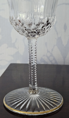 SAINT LOUIS APOLLO CRYSTAL GOLD RIMED SHERRY/ LIQUIER GLASS (5 3/4" Tall) - Picture 9 of 10