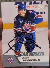 🔥 AUTOGRAPHED 20-21 Upper Deck AHL #162 Oskari Laaksonen Star Rookie SABRES RC