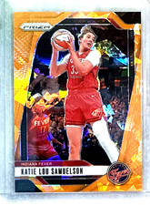 Katie Lou Samuelson 2024 Panini Prizm WNBA Orange Cracked Ice Prizm-#128 Fever