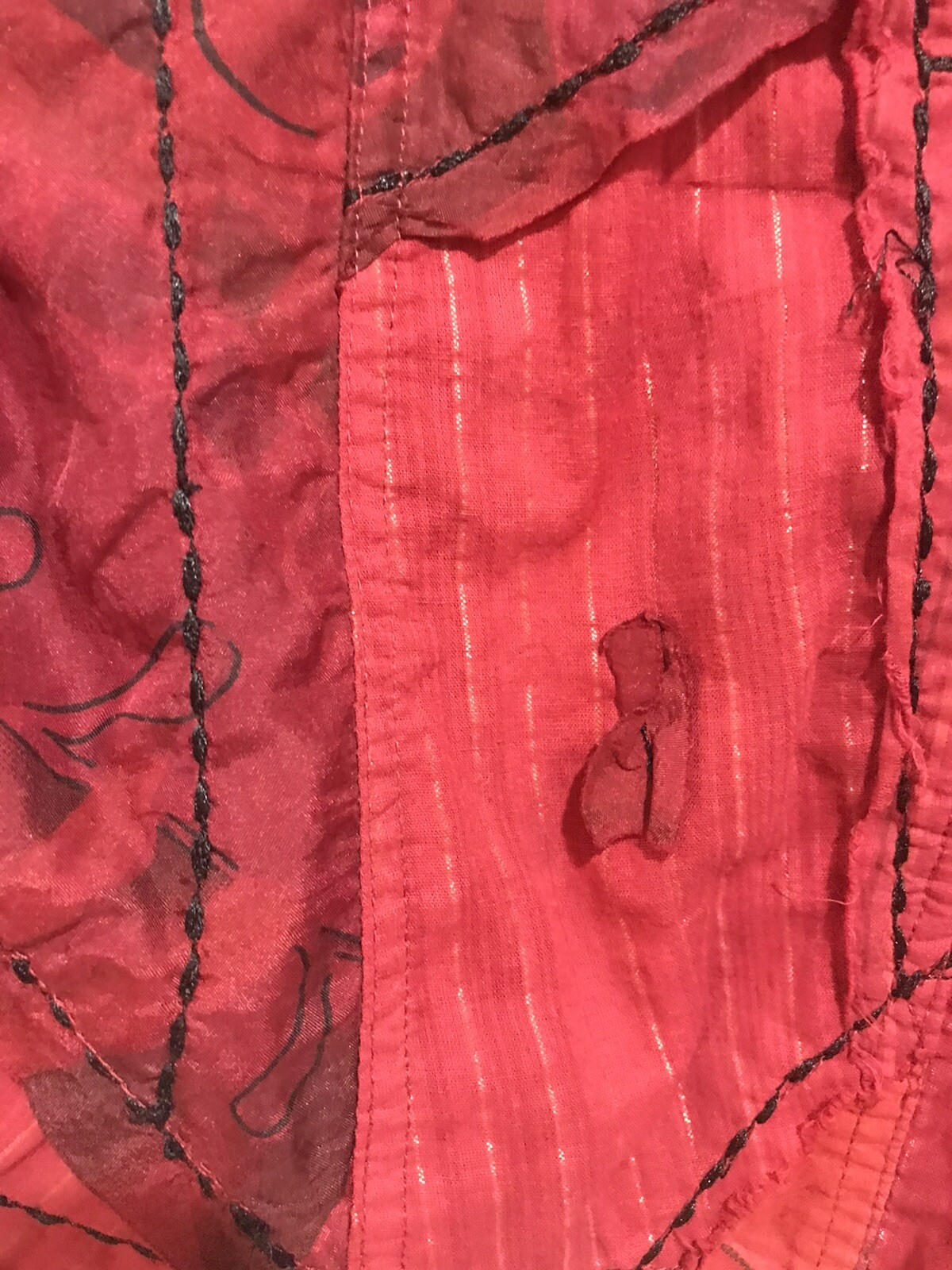 Chicos Jacket Sz 3 (XL) Red Embroidery Applique P… - image 7