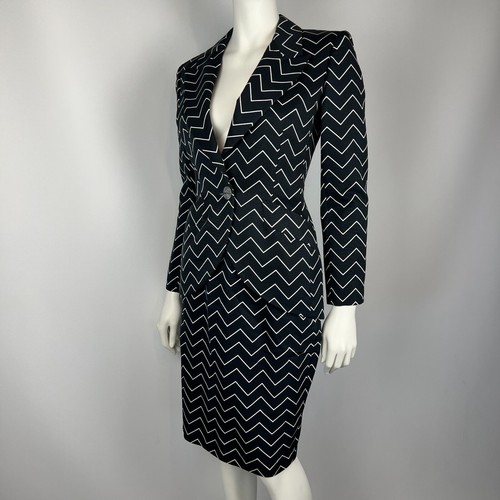 Yves Saint Laurent encore YSL women zig zag suit blazer and skirt 90s set - Picture 3 of 12