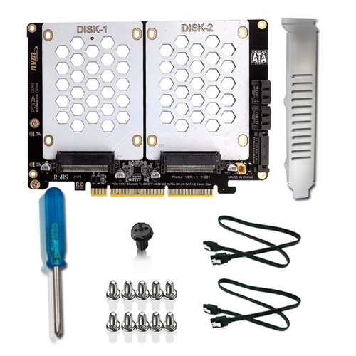 U.2 PCIe Adapters with LED Indicator Dual U.2 To PCIe 4.0 X8 Adapters Mixture - Afbeelding 6 van 9