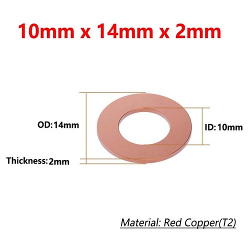 Metric Copper Sealing Washers Flat Gasket Rings ID 3-60mm OD 5-68mm Thick 1-2mm - Picture 80 of 249