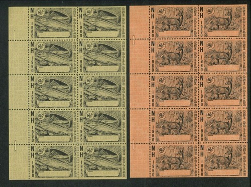 1960 New Hampshire Hunting Fishing Waterfowl Duck Stamp Sheets Combo Set Mint - Picture 1 of 2