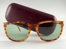VINTAGE CARTIER REFLET HONEY TORTOISE 54MM SUNGLASSES 18K GOLD FRANCE