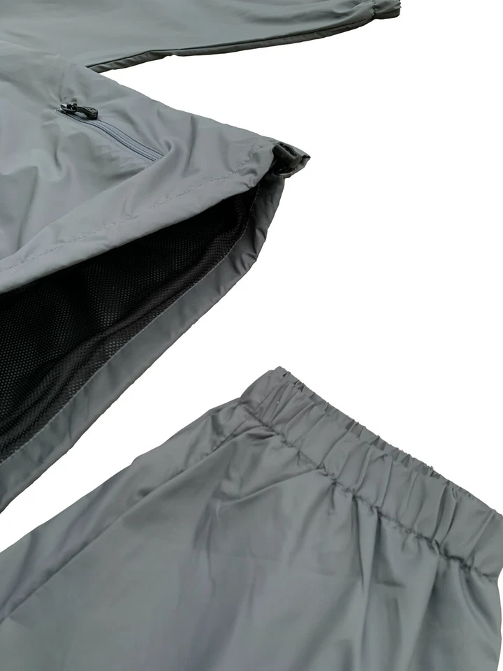 Conjunto de chándal cortavientos forrado de malla para hombre de 2 piezas  Foto 3 de 4