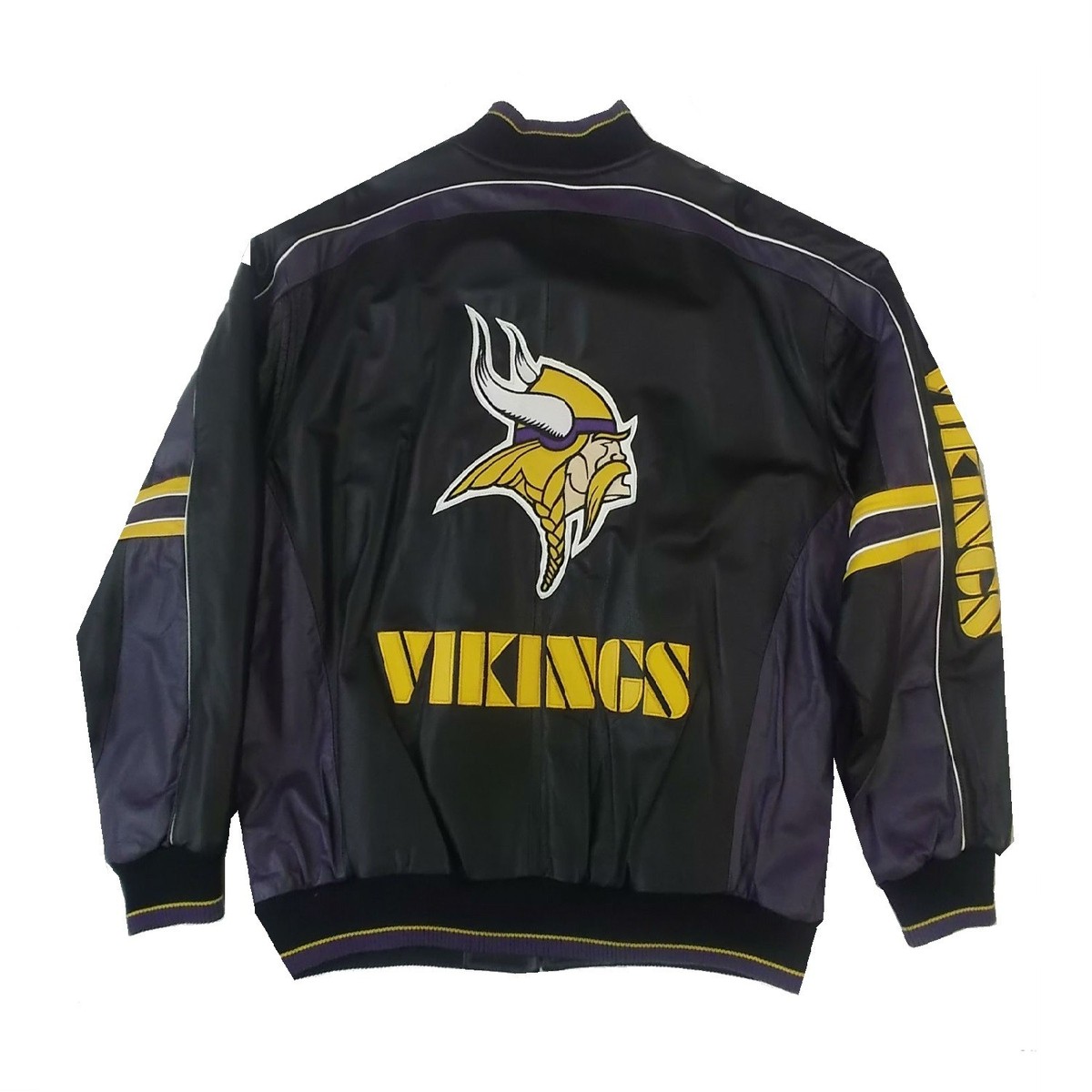 NFL MINNESOTA VIKINGS LEATHER BOMBER JACKET L39090VIK | eBay