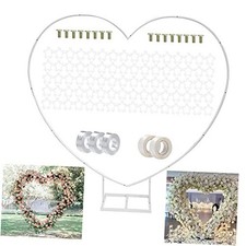 8ft 2.4M Heart Shaped White Metal Balloon Arch Stand Frame Display Kit Love