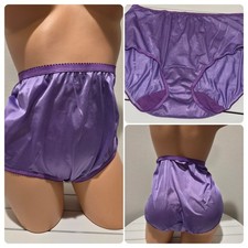 Shadowline VTG Style Brief Panty Shiny Nylon Full Cut 10/3XL Robust Purple 17642