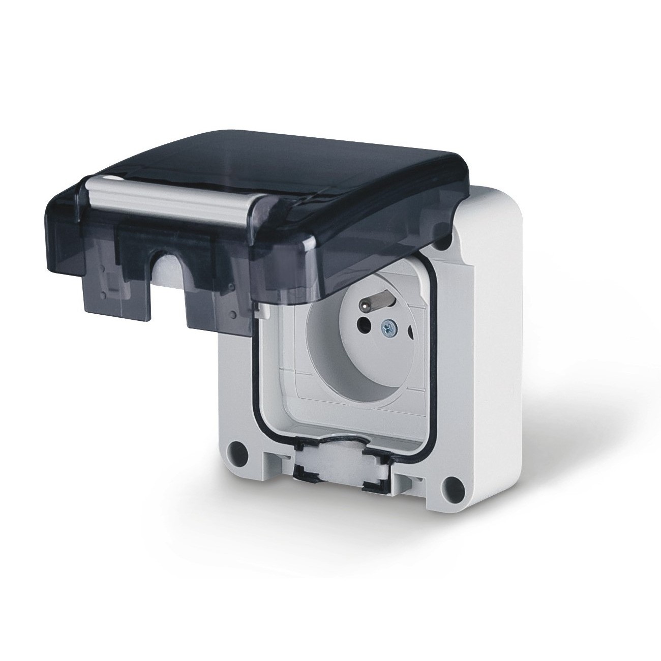 PROTECTA Grey Module 1x Socket with/without Earthing with Smoke