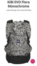 Marsupio ergonomico KIBI EVO Flora Monochrome_dai primi mesi a 20kg_fronte/retro