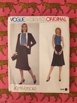 Vogue Designer Original 2546 Gianni Versace Sewing Pattern Sz 14 Skirt Set 80s