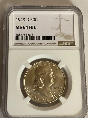 1949-D Franklin Half Dollar MS64 FBL NGC BETTER DATE