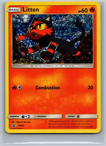 Litten - SM02 Holo Promo Sun & Moon Promo Pokemon Near Mint