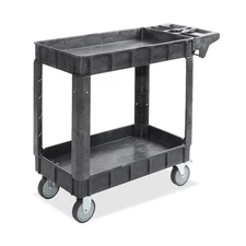 Utility Service Cart with 2-5" Swivel Wheels, 2 Shelves, 550lb. Capacity, 40x17
