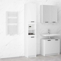 Badschrank Weiß 32X34X188,5 Cm Holzwerkstoff