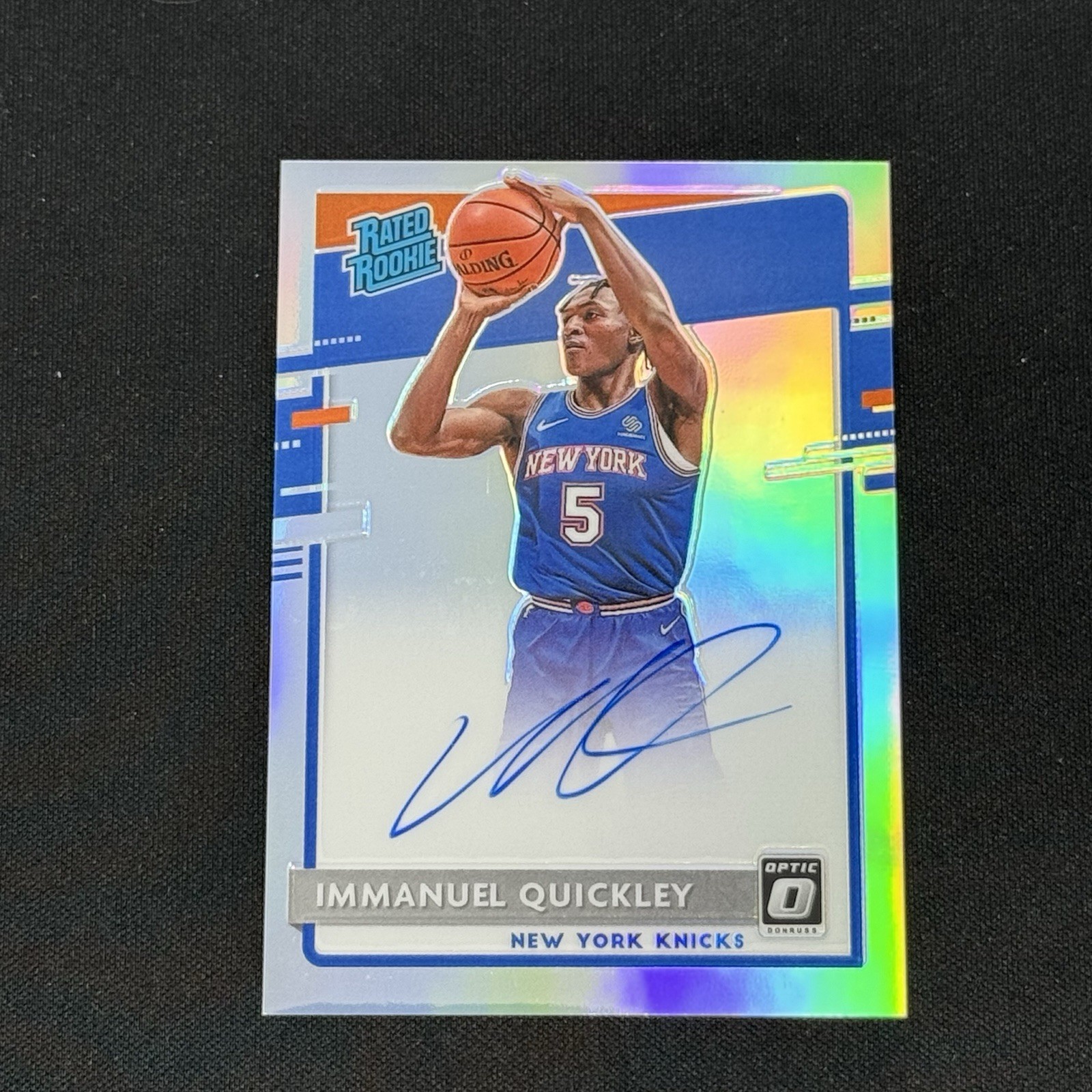 2020-21 Donruss Optic Immanuel Quickley On Card Auto Silver Holo Rated Rookie💥