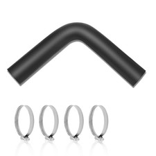 Gasoline Fuel Filler Neck Hose with 4 Clamps, Reinforced 1 1/2" ID 90 Degree