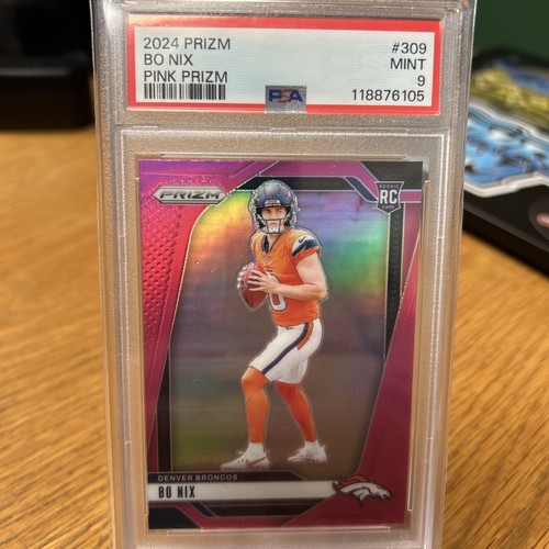 2024 Prizm Pink Bo Nix RC #309 PSA 9 Broncos