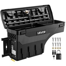 Vevor Truck Bed Storage Box 6.6 Gal25 L Waterproof Abs Wheel Well Tool Box