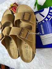 Birkenstock Arizona Mink Suede Leather Soft Footbed New w/ Box