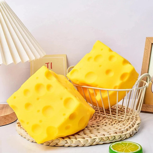 Slow Rising Cheese Giant Cheese Squishy Slow Rising Squeeze Stress Ball Fidget Sensory Toy ...