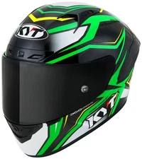Full-Face Helmet KYT NZ RACE Carbon Stride Green Fluo/White