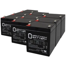Mighty Max Battery ML5-12F2 12V 5AH F2 Rechargeable SLA AGM Battery - 9 Pack