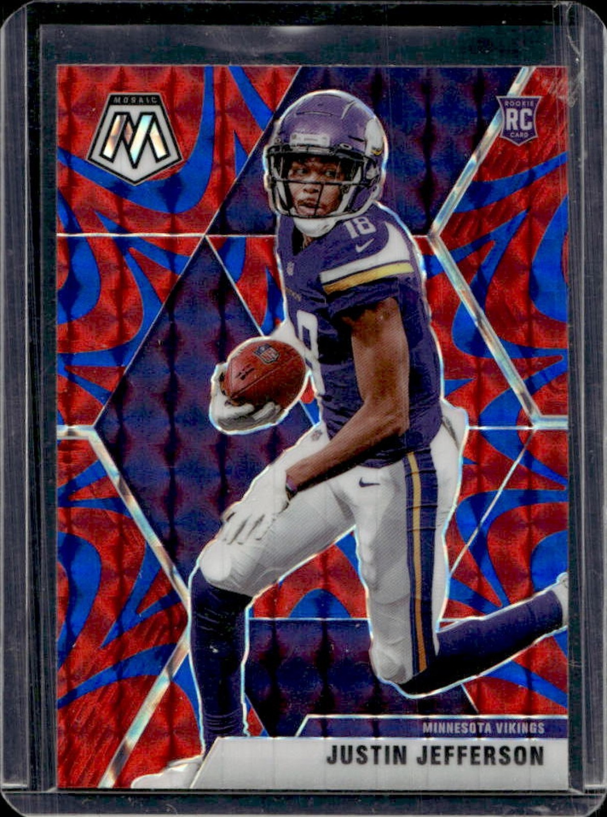 2020 Mosaic Justin Jefferson RC Prizm Reactive Blue #209 Vikings