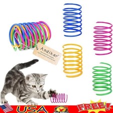 Bright Colors Interactive Cat Spiral Springs Durable Elastic Fun Toy Cats New