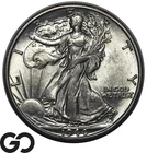 1944-D Walking Liberty Half Dollar, Lustrous Gem BU++