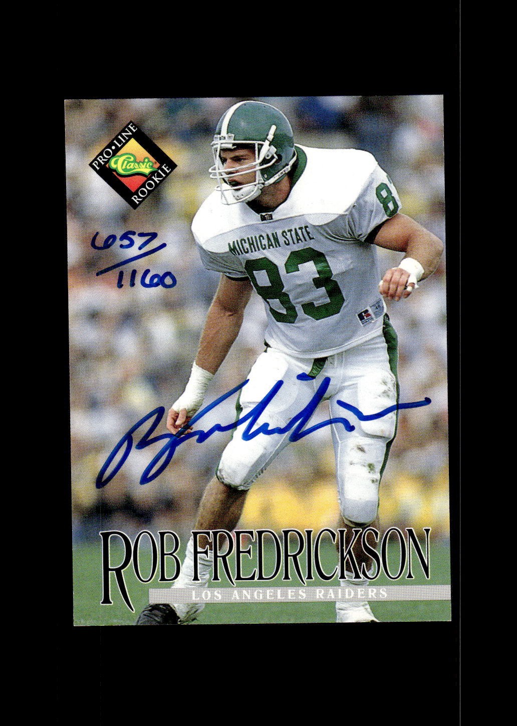 1994 Pro Line Live Autographs Rob Fredrickson #/1160 Michigan State Spartans RC