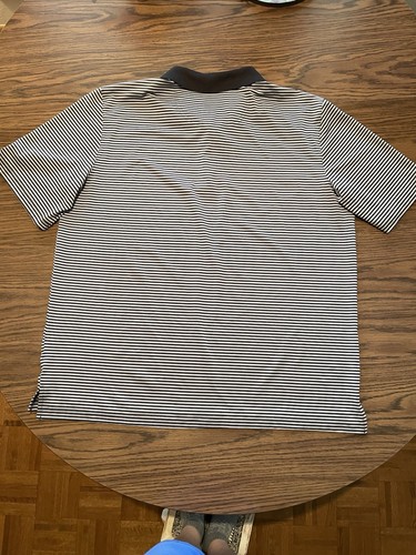 BCG Men Tru-Wick Golf Polo Shirt 2XL Black Tan Striped Short Sleeve EUC - Picture 6 of 10
