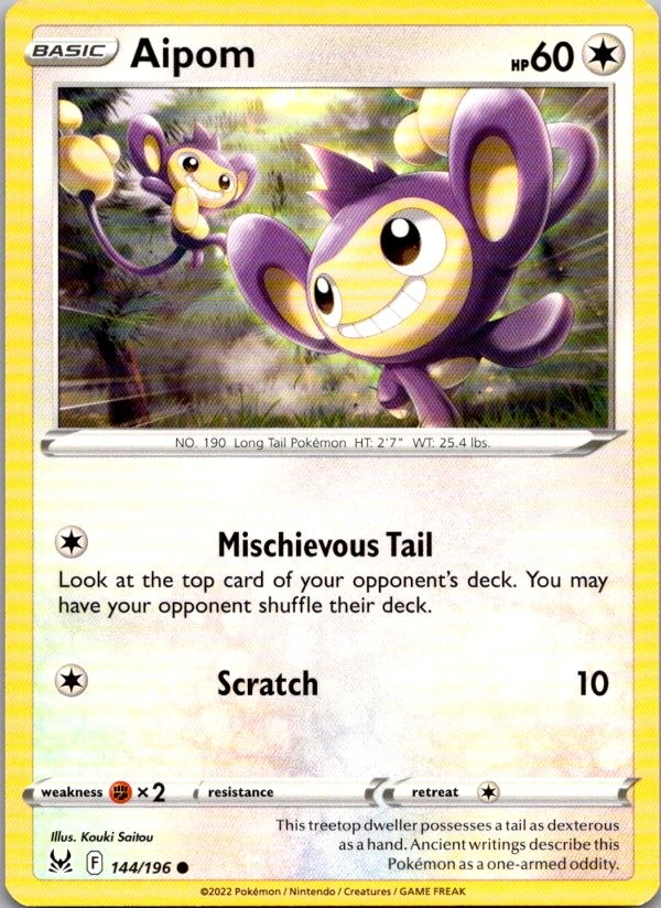 AIPOM 144/196 LOST ORIGIN POKEMON