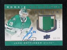 2020-21 Upper Deck Premier Rookie Paramount 63/99 Jake Oettinger Patch Auto 09b6