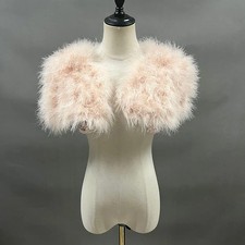 Ostrich Fashion Wedding Bridal Boleros Women Shawl Elegant Feather Fur Capes H5
