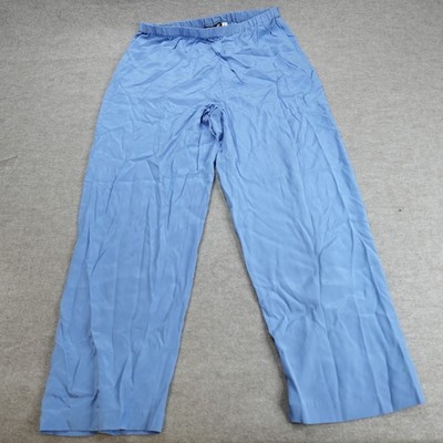 Bob Mackie Womens Pants XL Blue Solid 100% Silk NEW READ