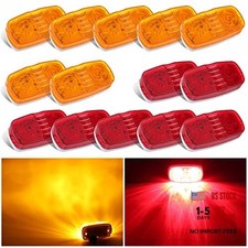 Trailer Marker LED Clearance Lights, 14X Double Red Lens Trailer Marker Lights