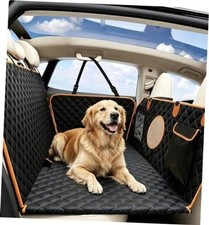 Hard Bottom Back Seat Extender for Dogs, Dog Car Seat Cover for Back Black