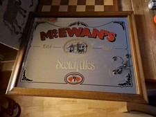 Vintage 1980s Aspell Saggers McEwan's Beer Advertising Pub Bar Picture Mirror