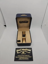 Vintage Jules Jurgensen Gold Tone Genuine Diamond Men's Watch NEW