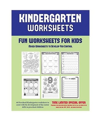 Fun Worksheets for Kids: Mixed Worksheets to Develop Pen Control 