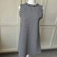 Urban Outfitters BDG Dress Trapeze Knit Black White Stripe Sleeveless Medium