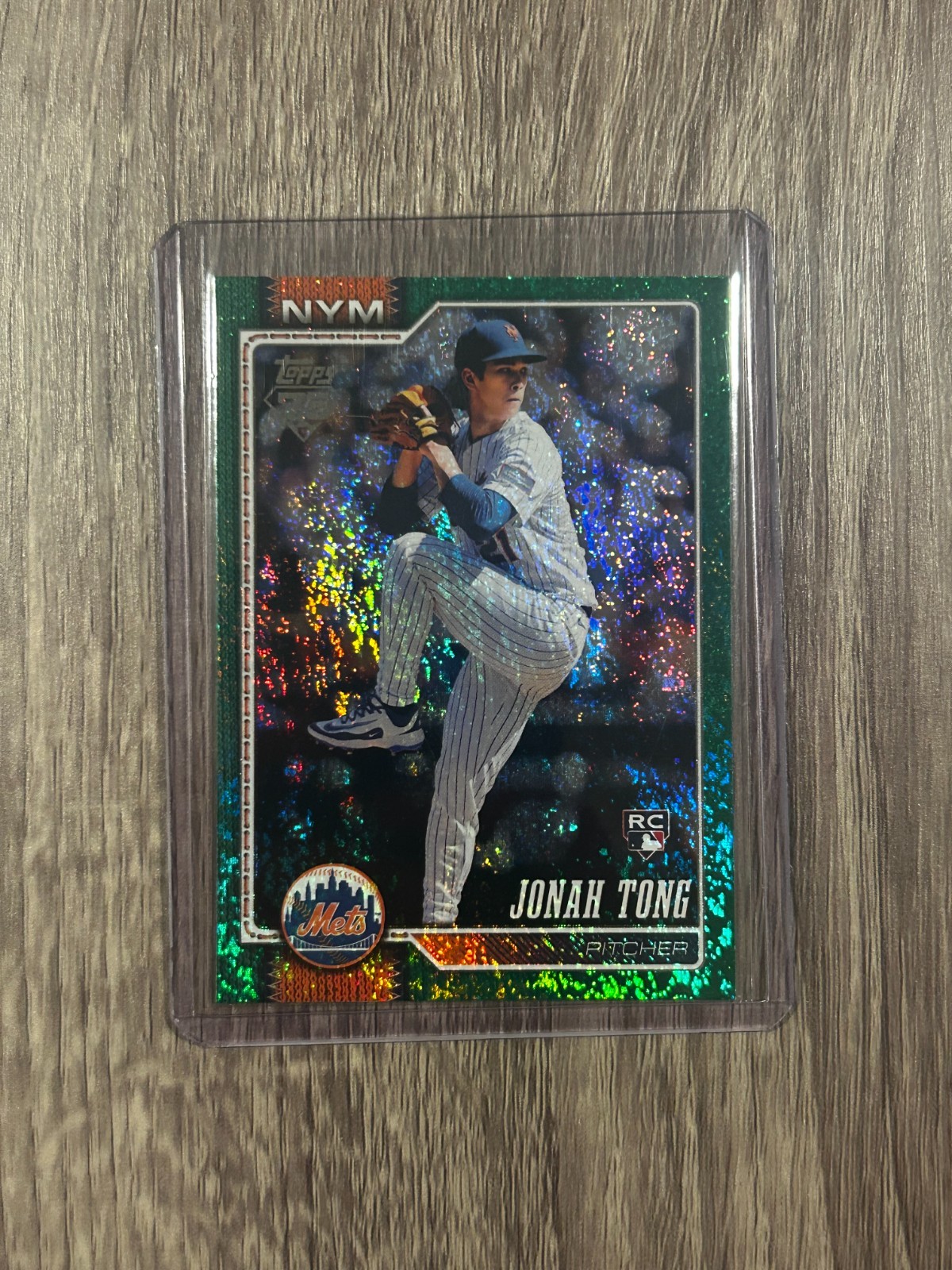 2026 Topps Series 1 Jonah Tong Green Holo Foil 73/99 Rookie RC #4 New York Mets
