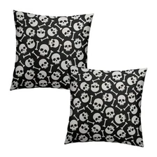 Halloween Skull Pillow Covers 18x18 Set 18" x 18" (Pack of 2) Halloween Skull-a