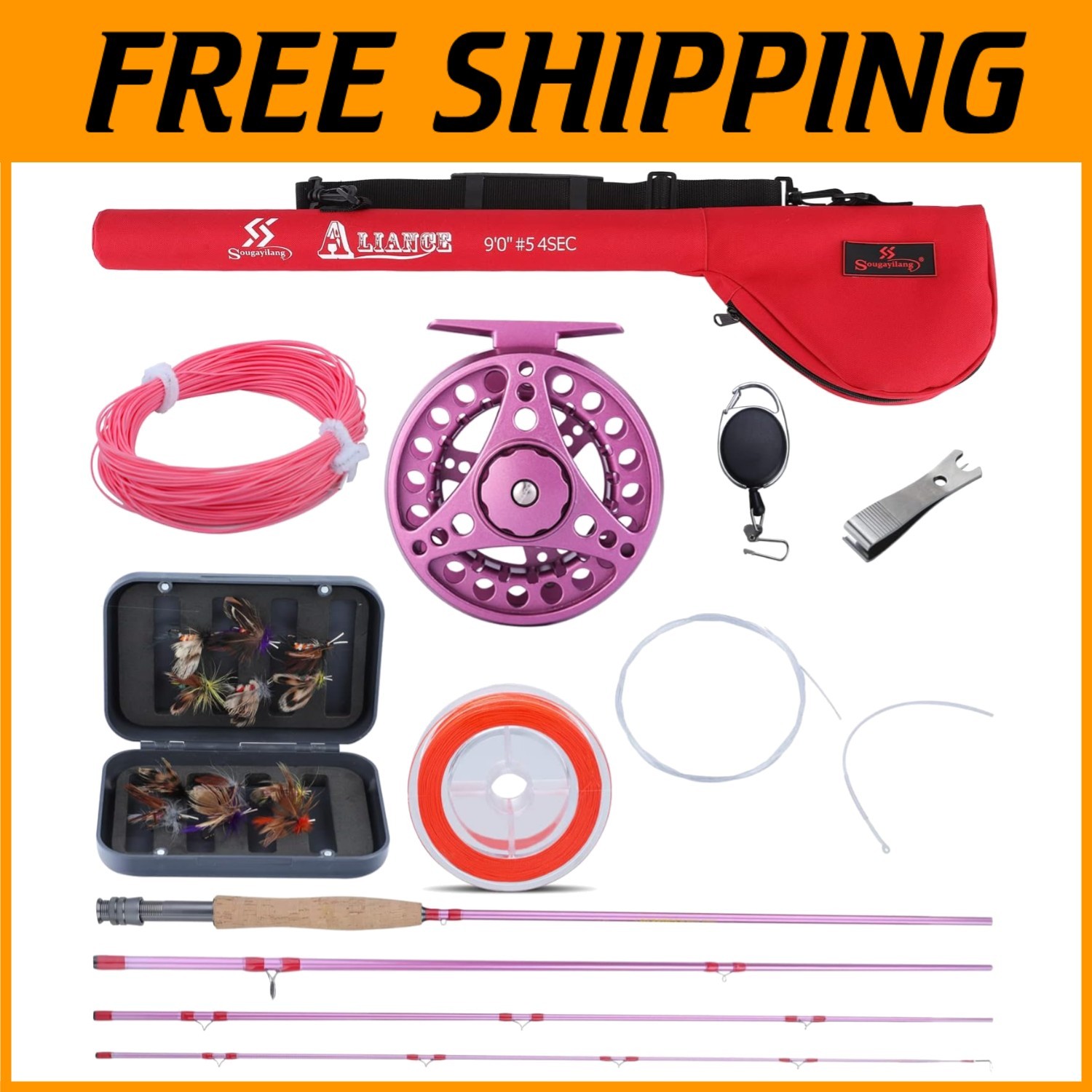 Ladies Fly Fishing Combo with 9ft Rod & Aluminum Reel