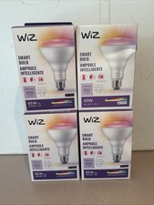 Lot of 4 WiZ 65W BR30 Color Smart LED Bulbs Wi-Fi Indoor Dimmable RGBW
