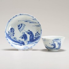 Tea Set 18C Chinese porcelain Dish CORNELIS PRONK 'Dame Au Parasol' Pattern