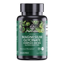 PlantFusion Vegan Magnesium Glycinate Complex 400 mg - High Absorption  Bioav...