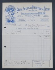 Fattura 1935 CUSSET Fuochi d'artificio GERIN Pirotecnici del Centro...